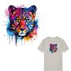 Fierce Leopard Looking At You Heat Transfer Sticker, DIY Iron-On Decals For Clothes, T-Shirt Making, Pillow Decorating