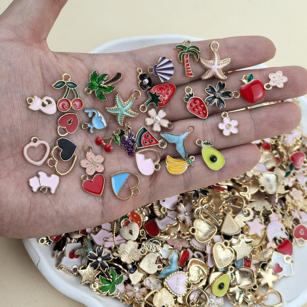 20/50Pcs/Lot Mixed Cartoon Animal Tree Enamel Creative Charms Exquisite Beads For Jewelry Making DIY Pendant Necklace Bracelet Earrings Chains