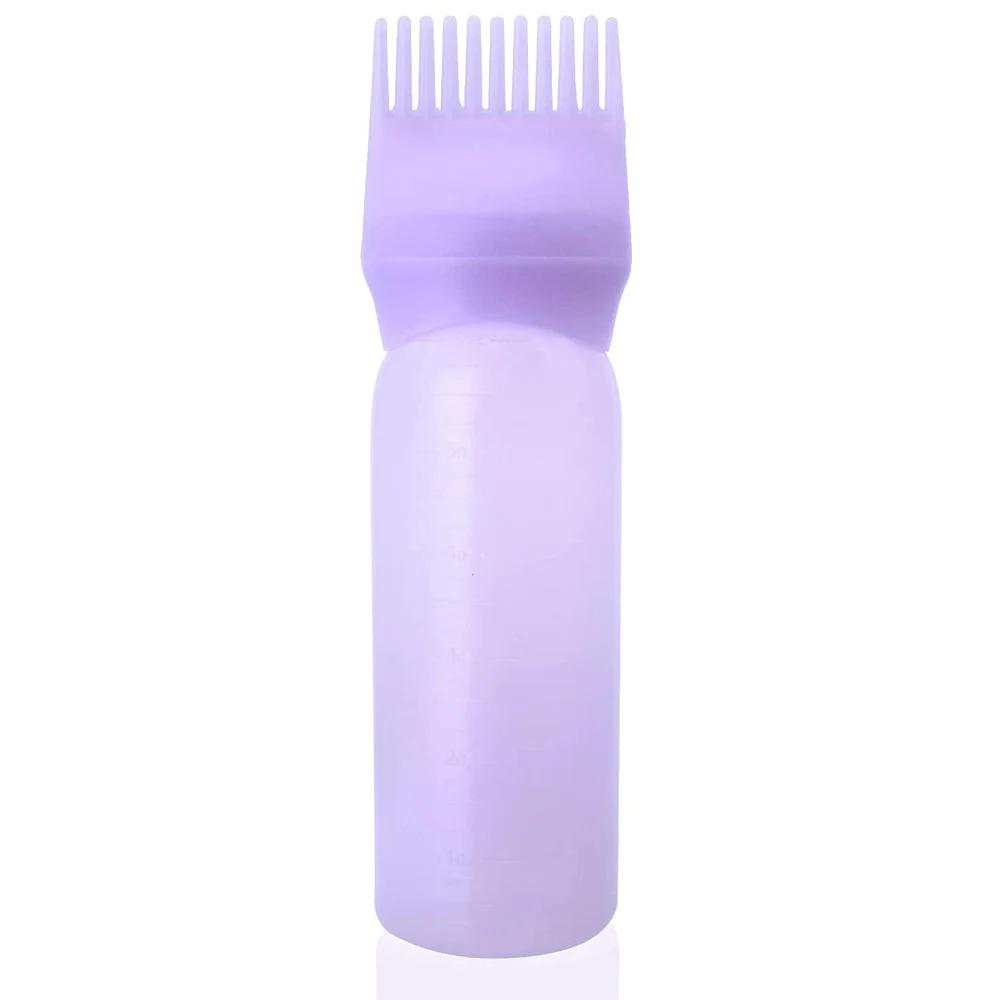 

160ml Hair Root Comb Applicator Bottle Dispensing Hair Dye Applicator Comb Brush Salon Hair Coloring Hairdressing Styling Tools фіолетовий