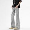 Mikro-Schlag Washed Bodenlange Jeans Einfarbig Retro Hongkong-Stil Locker Gerade Hose Arbeitskleidung Freizeithose Herrenhose