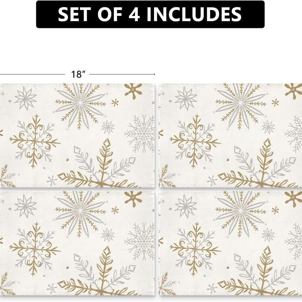 Christmas Placemat Set with Plate & Cup Insulation - Holiday Decorative Table Mats