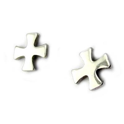 [L0900] - Ohrringe Stahl 'Kreuz'