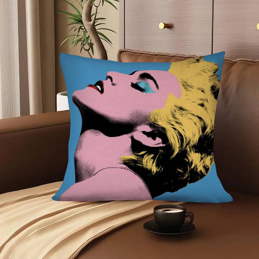 1Pc American Female Singer M-Madonna Pillow Case Fashion Square Pillowcase Bedroom Sofa Room Ins Decoration Leisure