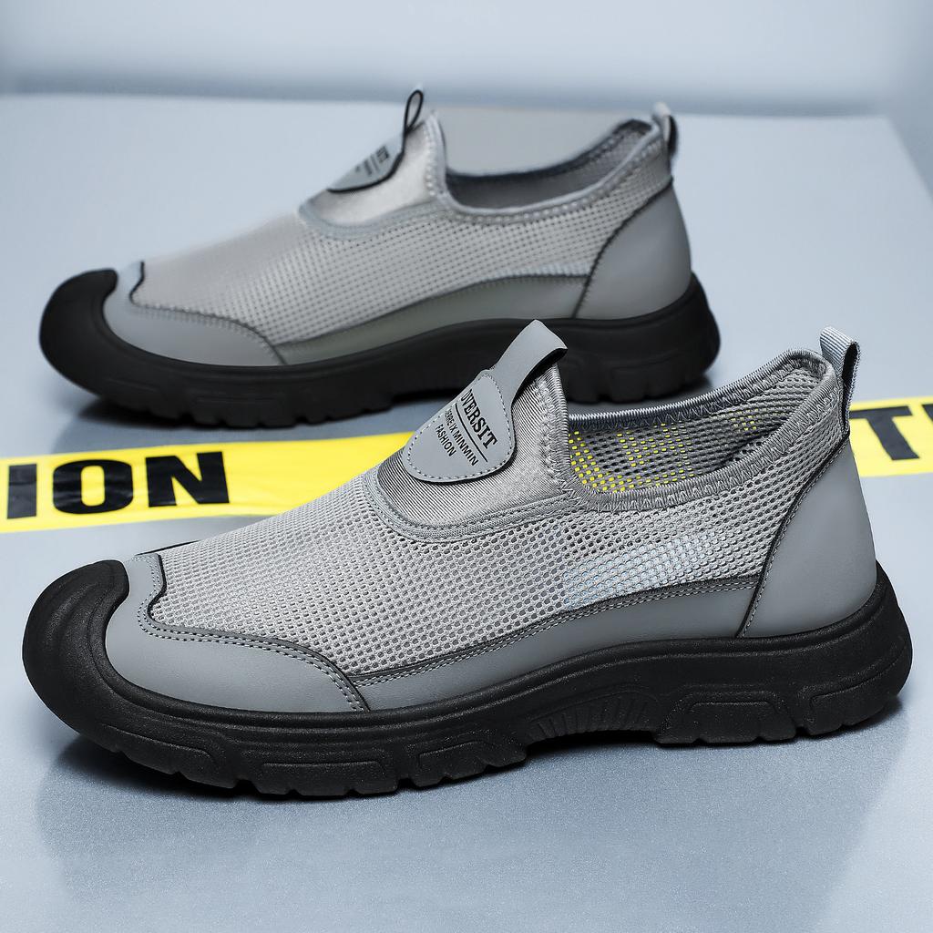 Shoes Men's Shoes Summer New Mesh Breathable Casual Shoes One Pedal Lazy Shoes Lightweight Soft Sole Dad Shoes