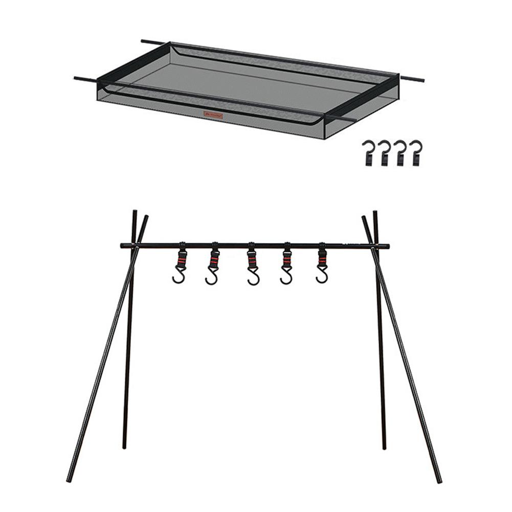 

uk* ShineTrip Camping Hanging Rack Tripod Pot Pan Hanger Stand with Hook for Out
