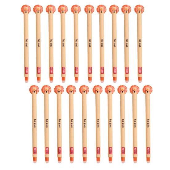 

20Pcs Cartoon Animal Erasable Gel Pens for Kids 0.7mm Cute Cap Design Smooth Writing Stationery Pen Easy Erase Fun School Supplies for Students Lion синий