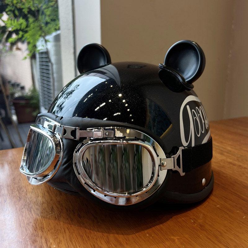 Retro 3C Certified Half Motorcycle Helmet for Men & Women - Summer Sun Protection Skull Cap