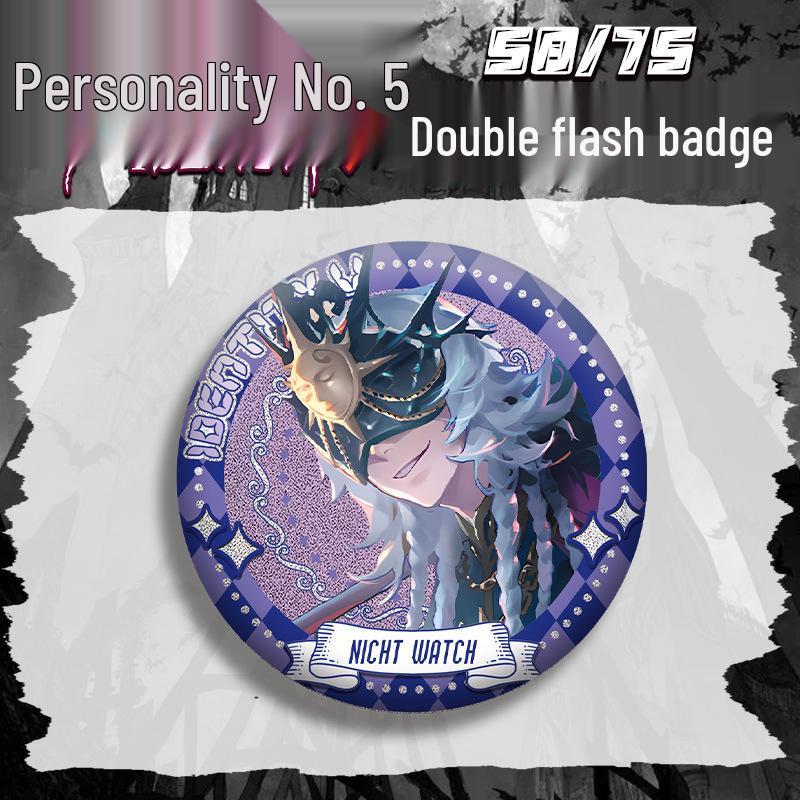 Identity V Little Girl Anime Badge with Silver Glitter Guts Joseph Pendant