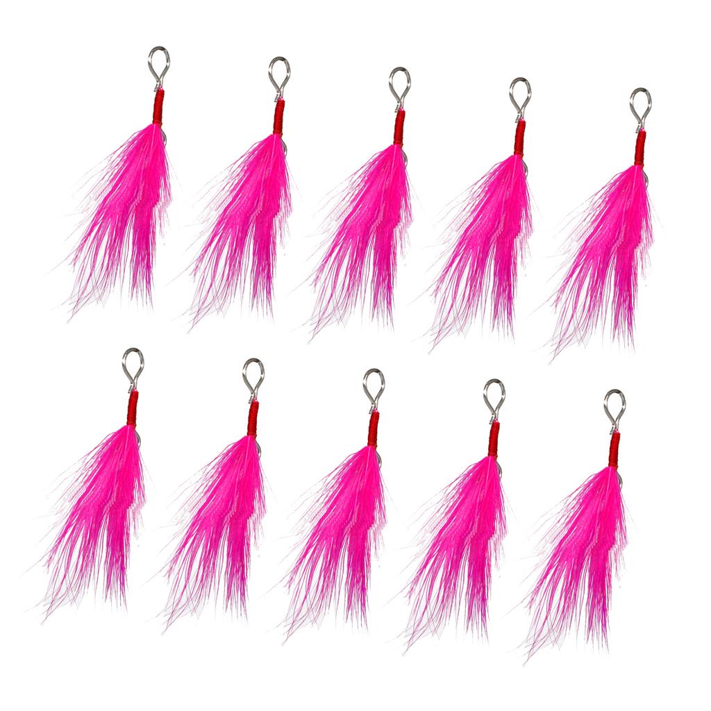 10Pcs Detachable Fishing Spoon Bait Lure Feather Fishing Equipment Feather Lure Pendant Saltwater Fishing Accessories