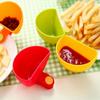Dipping Sauce Dish with Clip Multipurpose Condiment Bowl for Ketchup Vinegar Plastic Party Seasoning Container Household Kitchen Utensils