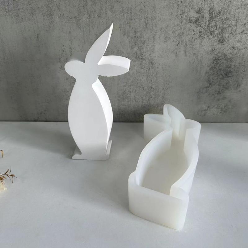 Easter Rabbit Candle Silicone Mold Gypsum Car Mounted Incenses Expanding Gypsum Decoration Mold Aromatherapy Candle Mold