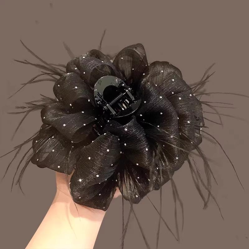 Elegant Retro Satin Bow Hair Clip for Women - Perfect for Low Ponytails and Head Ornaments