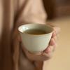 2pc/set Retro Ice Table Glazed Ceramic Teacup Solid Color Small Cup Creative Magnolia Master Cup Kung Fu Teaware Drinking 50ml