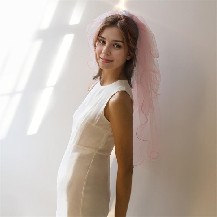 Brautschleier Hochzeitschleier Mehrlagiger Kurzer Schleier mit Haarkamm Junggesellinnenabschied Schleier