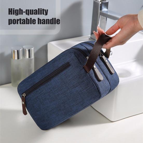 Men Toiletry Bag Waterproof Makeup Bag with Dry And Wet Separation Portable Travel Cosmetic Pouch for Business Trips Vacation