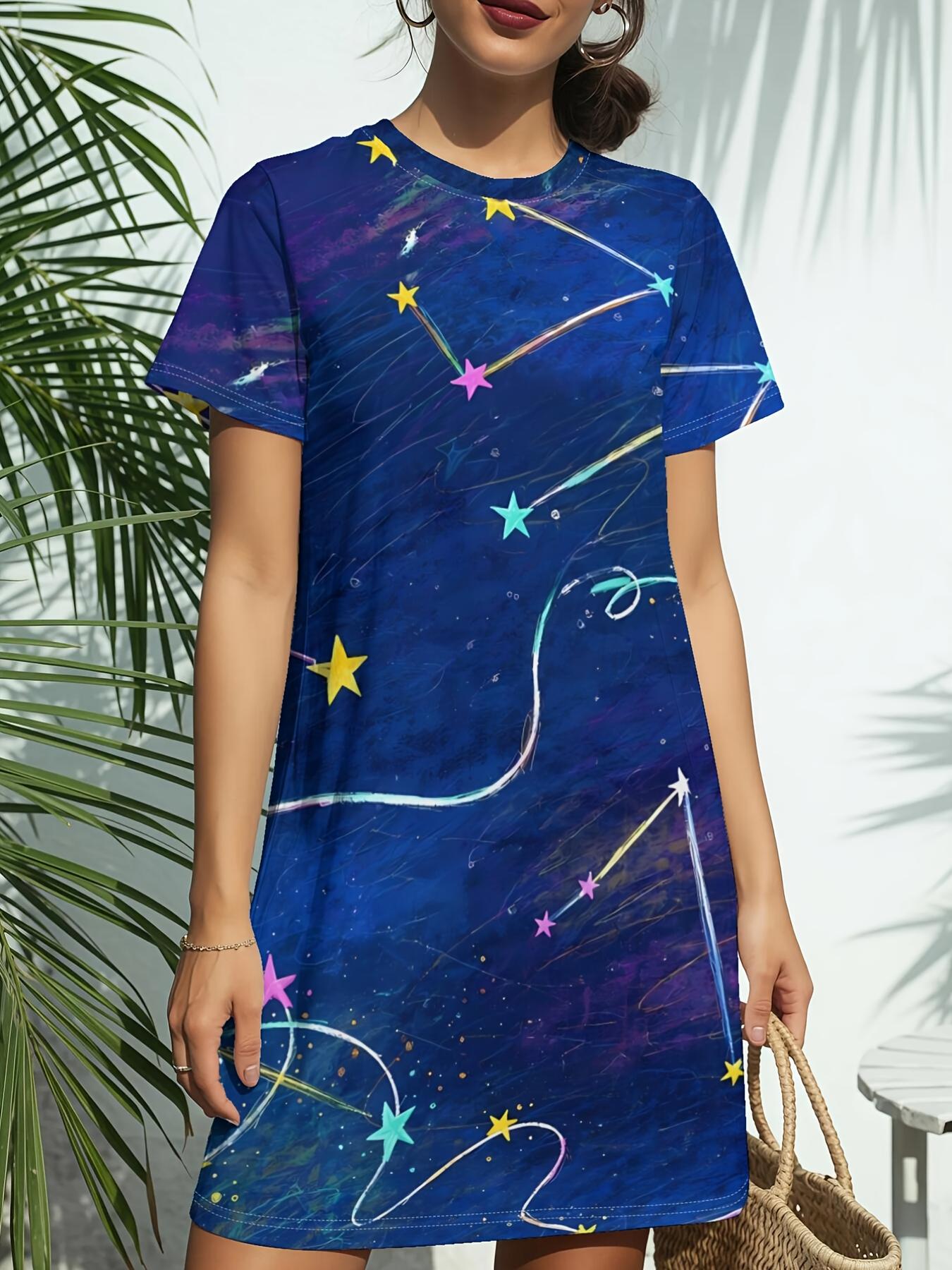 

ConstellationNew Women s Round Neck Short Sleeve T-Shirt Dress. American Style Trend Digital Printing. Casual and Versatile for Spring and Summer. Ele M дубильна кора