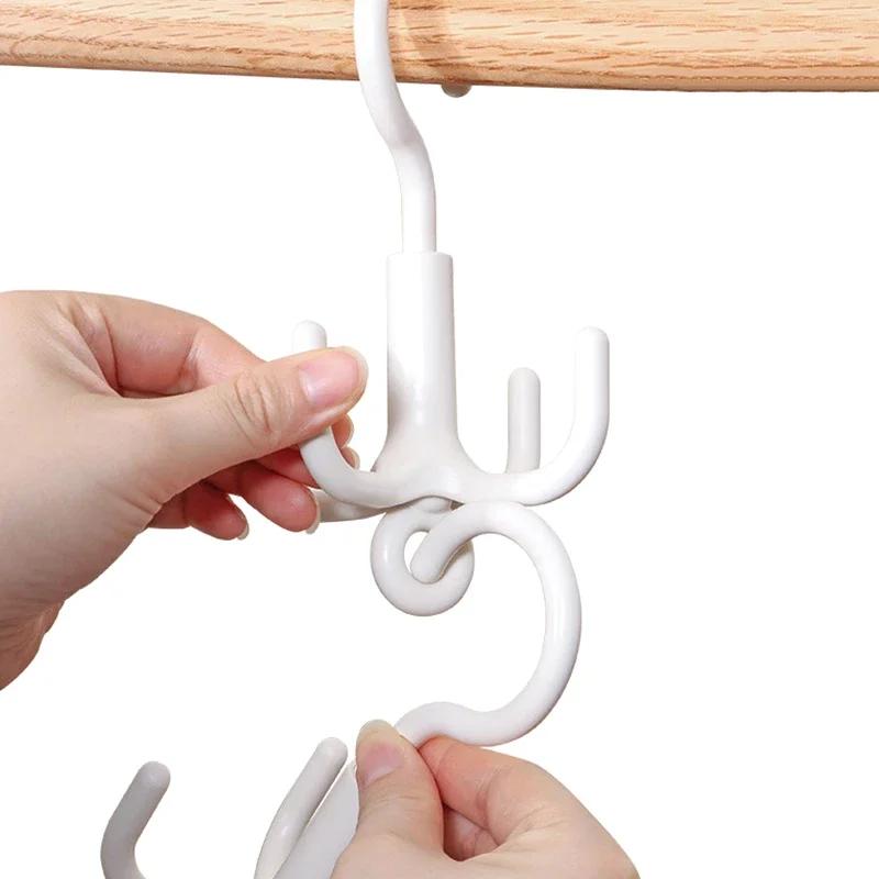 4 Claw Multipurpose Storage Hanger Hook Holder Wardrobe Closet Organizer Hanging Rack for Bags Jewelry Belt Clothes Hat Scarf