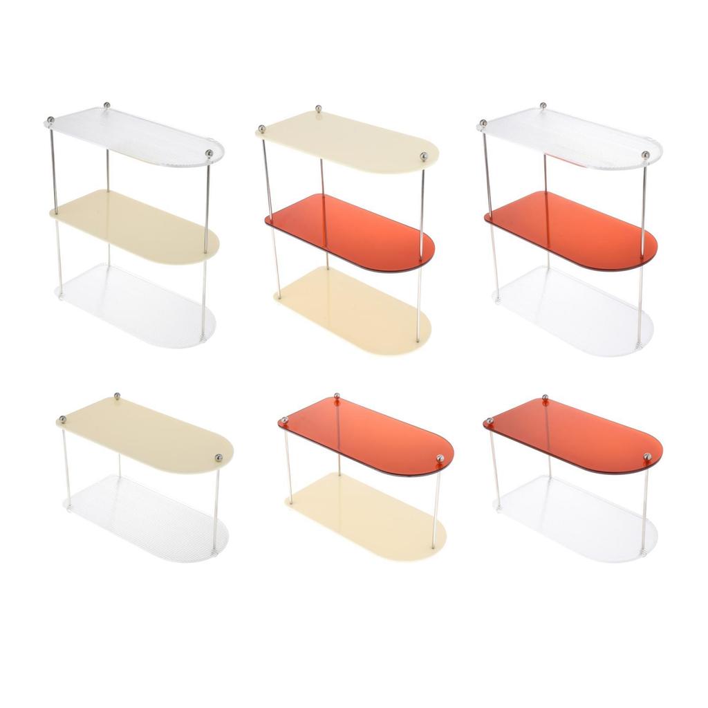 Organizer Acrylic Tray Makeup Perfume Stand Vanity Shelf Cosmetic Rack With Iron Body And