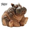 Outdoor Animal Decor Water Spitting Hippopotamus Figurine, Realistic Hippo Resin Statue, Pond Fountain Sculpture for Garden Pool Decoration Decorative