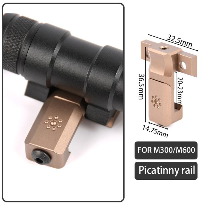 Tactical 20mm MLOK Picatinny Rail Quick Release Mount Base for M300B M600B Scout Flashlight,ARIS T-shaped Flashlight Base