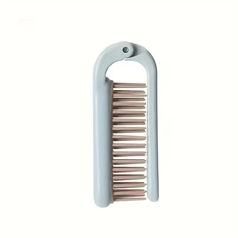 

1pc Compact Folding Hair Brush - Portable Anti-Static Floor Mat Comb, Pink and Gray Options, Suitable for All Hair Types comb