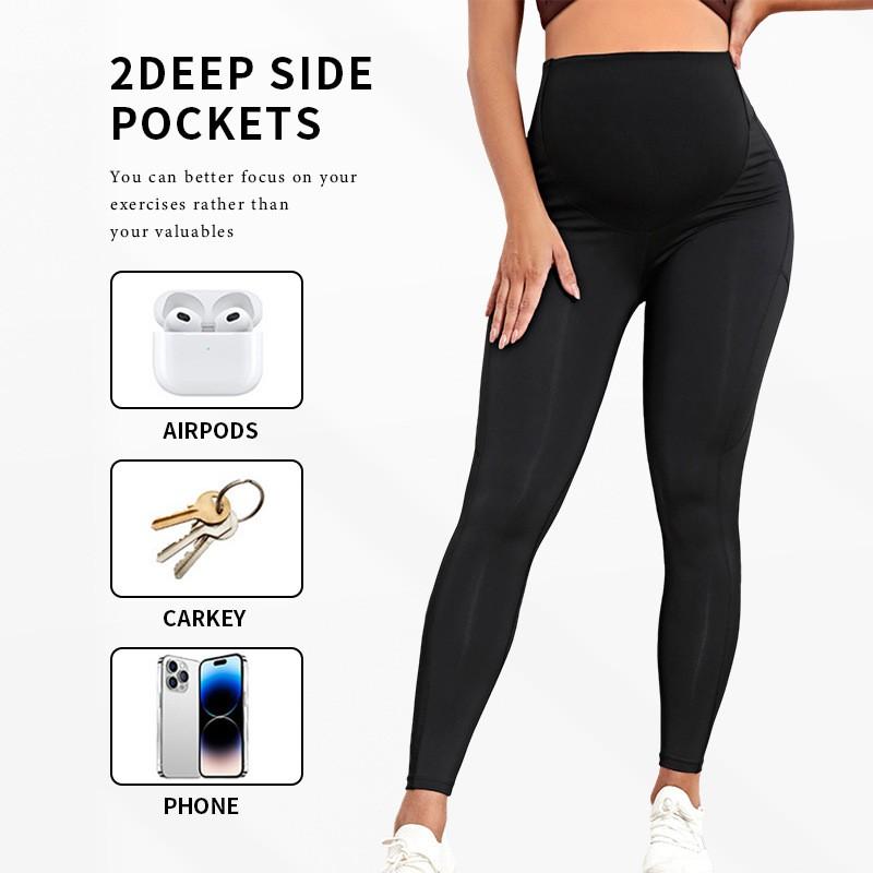 Maternity Support Yoga Pants High Waist Stretchy Slim Fit 9/10 Length Pregnancy Comfort Daily Wear