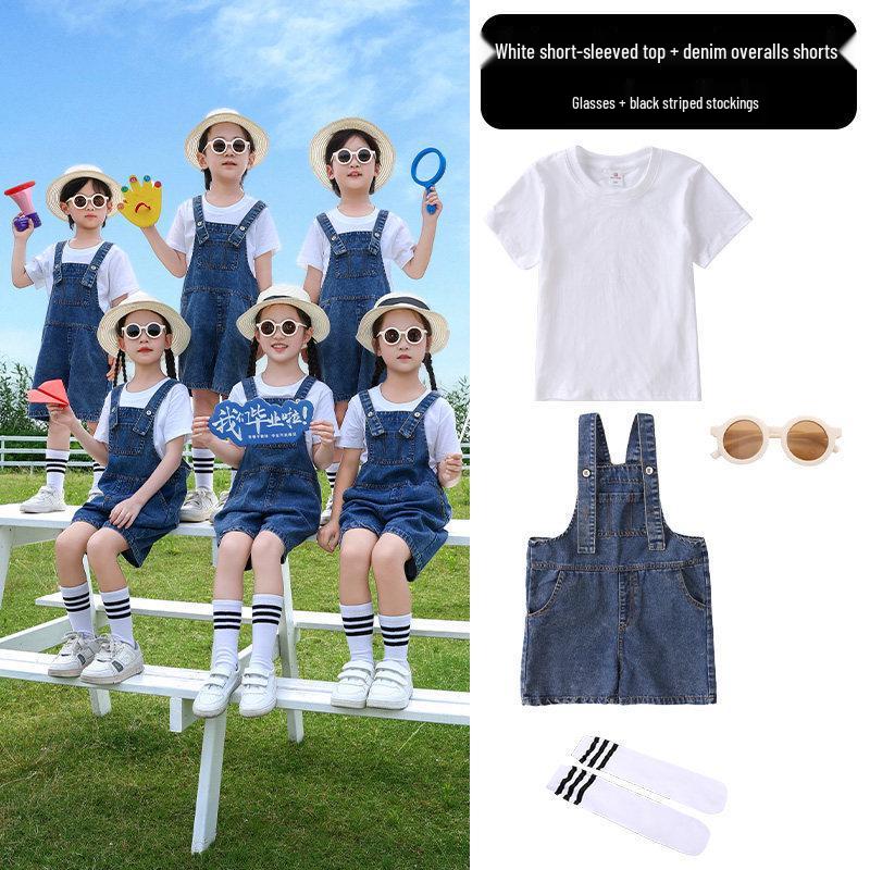 Children's Denim Overalls: Graduation & Sports Meet Uniform for Kindergarten & Primary