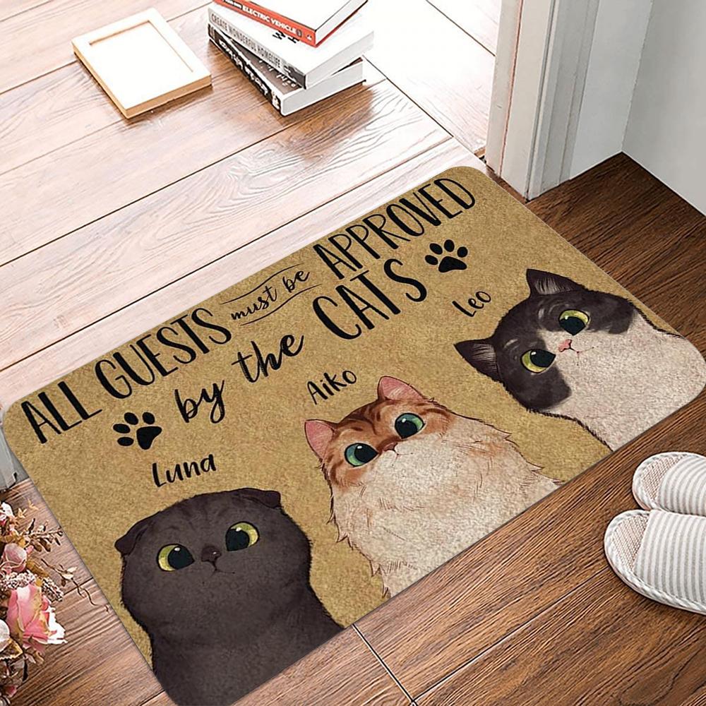 

Cute Cats Print Welcome Mats Outdoor Entrance Doormat Non-Slip Living Room Bedroom Carpet Home Indoor Decor Funny Rug 40x60CM