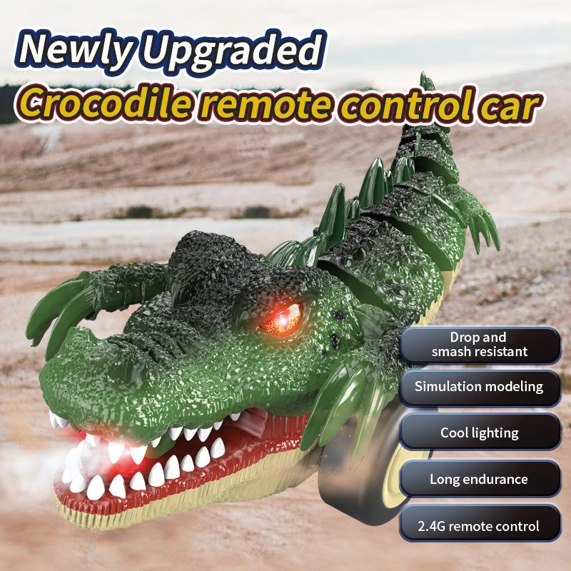 2.4Ghz RC Crocodile Car, Spray Remote Control Toy, Simulation Reptile Vehicle, Kids Outdoor Adventure Toy