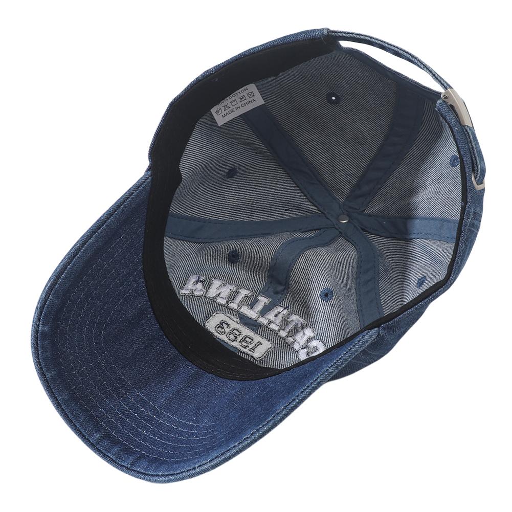 New Vintage Denim Baseball Cap Men Women Letter Embroidered Snapback Hat Cotton Soft Top Caps Casual Retro Unisex Dad Hats