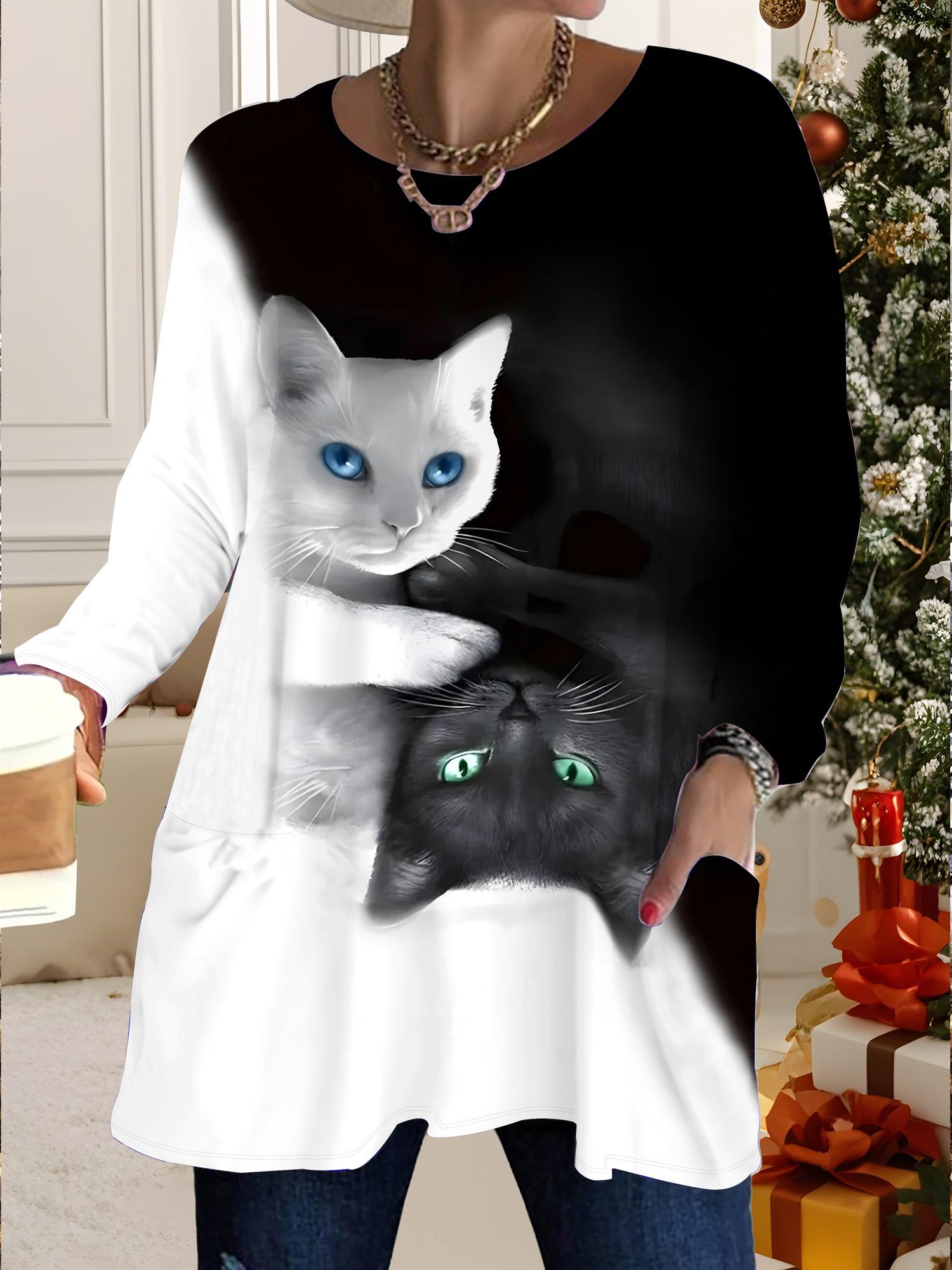 

Осень-Зима 2025 Новые Топы для Женщин Большого Размера, Великолепные Футболки Модные с 3D-принтом, с Круглым Вырезом и Длинным Рукавом 1XL серый