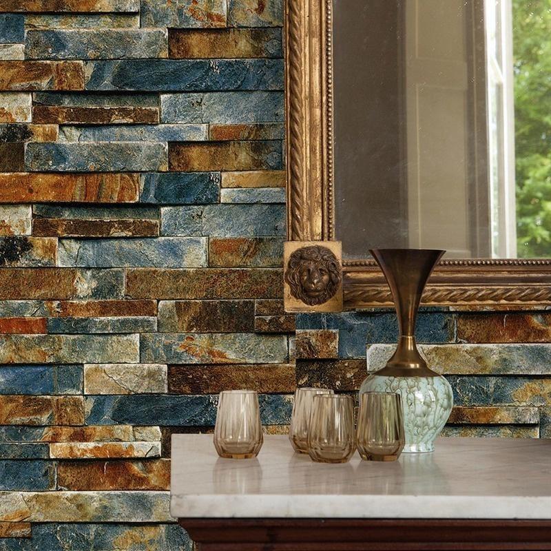 Retro-Antike-Ziegelstein-Wandpapier, selbstklebend, wasserfest und feuchtigkeitsbeständig, Rostaufkleber, Wohnzimmer, Sofa, Hintergrund, Wanddekoration