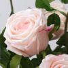 Künstliche Blume dekoratives Ornament Simulation gekräuselte Rose Europäische 3-köpfige feuchtigkeitsspendende Rose Simulationsblume