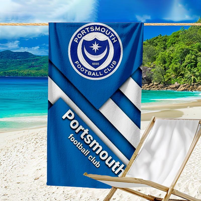 Ports FC Wappen Bedrucktes Strandtuch, Super Weiche Mikrofaser, Perfektes Geschenk Geburtstag, für Pool, Strand, Reisen, für Familie und Freunde