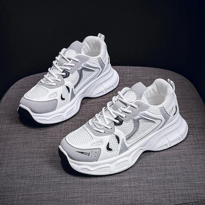 Daddy Shoes Women's 2025 New Spring Breathable Mesh Sneakers Women's Korean Version Versatile Platform Casual Shoes Running Shoes