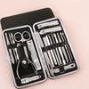 19-Piece Home Nail Clipper Set Large Dead Skin Pliers Diagonal Small Eyebrow Clipper with Leather Sleeve for Personal Grooming