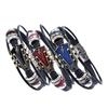 Braided Guitar Bracelet Zinc Alloy Adjustable Buckle Manual Woven Faux Leather 3-layered Retro Punk Wrist Jewelry Gifts