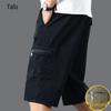 Yalu Men's Summer Loose Fit Cotton Capris