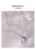 High-End S925 Sterling Silver Natural Aquamarine Oval Pendant Necklace for Women