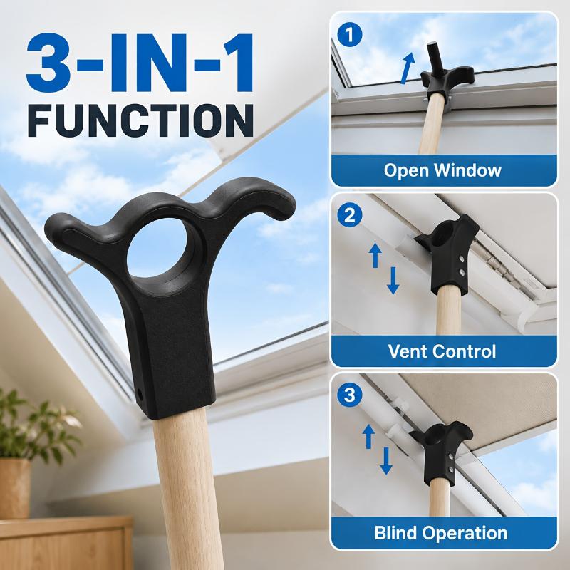 3-In-1 Sunroof Opening Hook, 24Mm Handle Adapter, Screw Fixed Window Fittings For Sunroof, Vent Strips & Blinds, Shaft Not