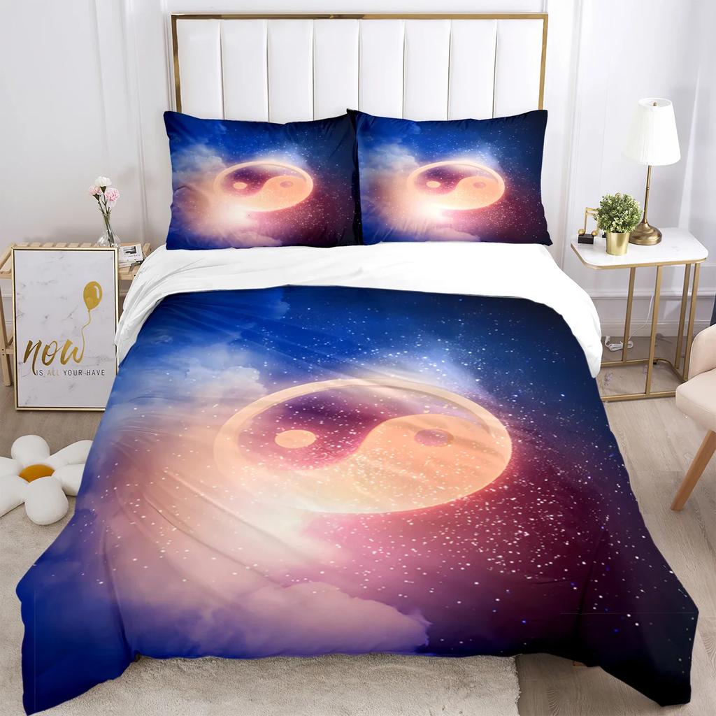 Tai Chi Chinese HD Print Three Piece Bedding Set Fashion Article Children Adults for Beds Quilt Covers Pillowcases Bedding Set