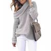 2026 New Women's Off-Shoulder Turtleneck Sweater, Sexy Loose Fit Plus Size Solid Color Knit Top for Autumn Winter