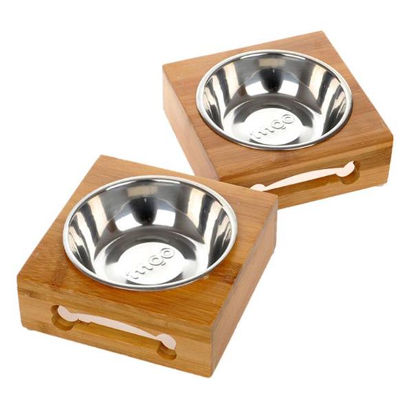 Pet Bamboo Bowl Dog Bowl Cat Bowl Water Bowl Rice Bowl Single Bowl Double Bowl