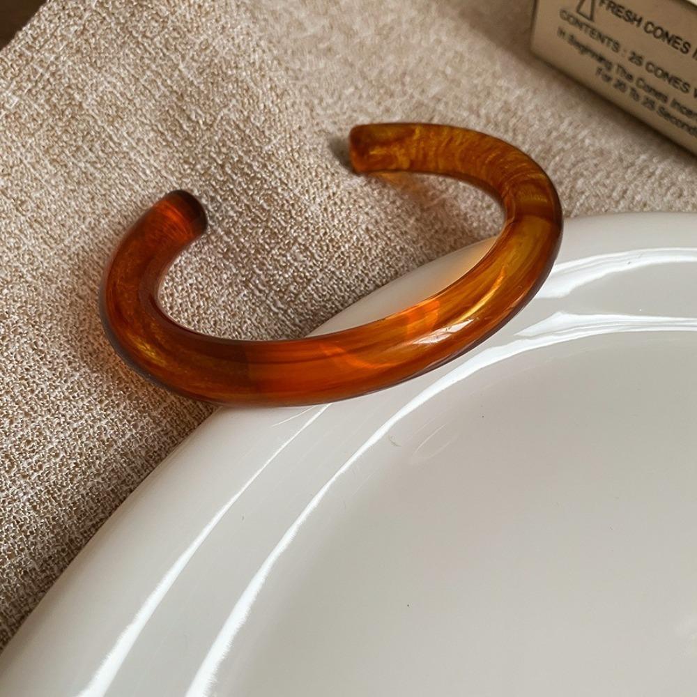 Kreisförmiger Geometrischer Harzarmreif Böhmisch Retro Handring Temperament Öffnungsarmband Dekoration