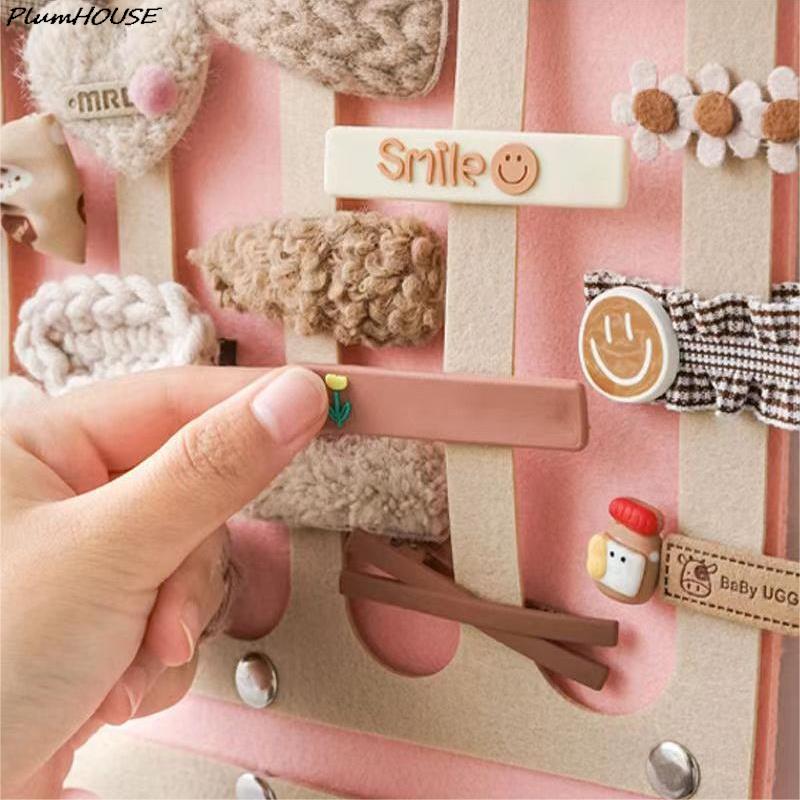 Organizador de Laços de Cabelo Grande Capacidade Porta-Tiara Pendurado na Parede Cabide de Presilhas de Cabelo Economizador de Espaço Cabelo Decoração de Parede para Quarto de Meninas