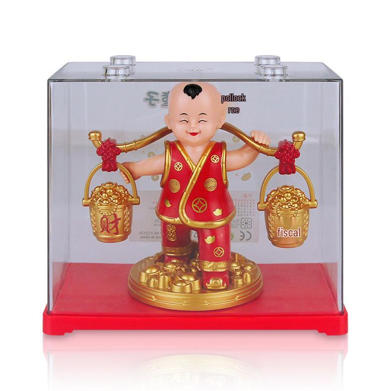 Solar-Powered Fortune God Waving Ornament - Stress Relief & Festive Charm for Car or Office, Perfect Birthday Gift