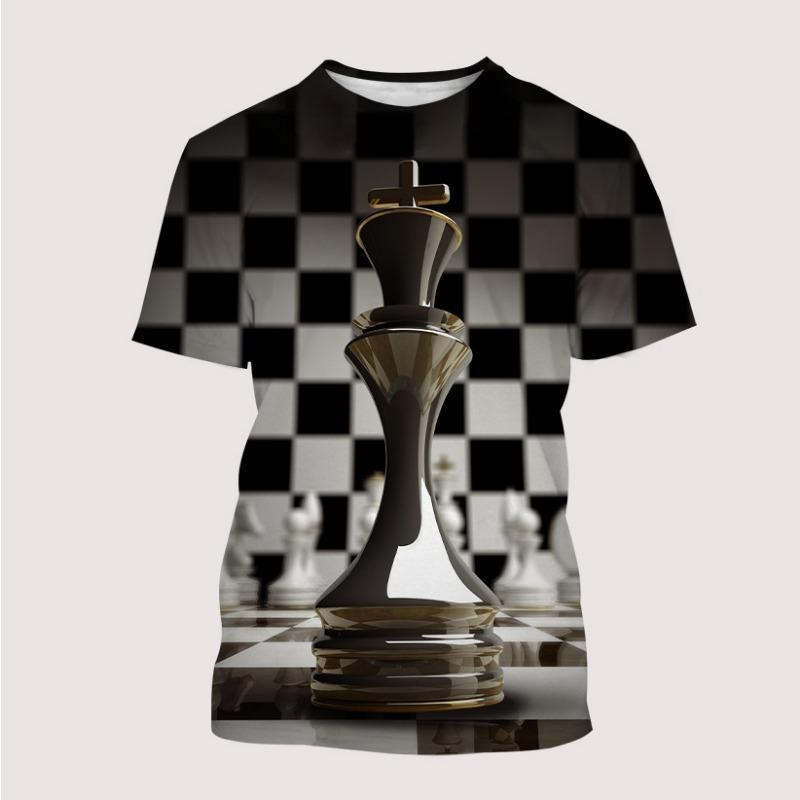 New Chess Board 3D Print T Shirt Child Fashion Oversized T-Shirts Kids Boy Girl Short Sleeve Tops Tees Tshirt Children Clothing
