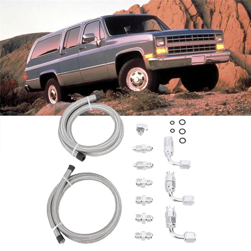 Car Accessories 6AN Hose Kit Connects GM Type II Power Steering Pump For Chevy C10 LS Swap
