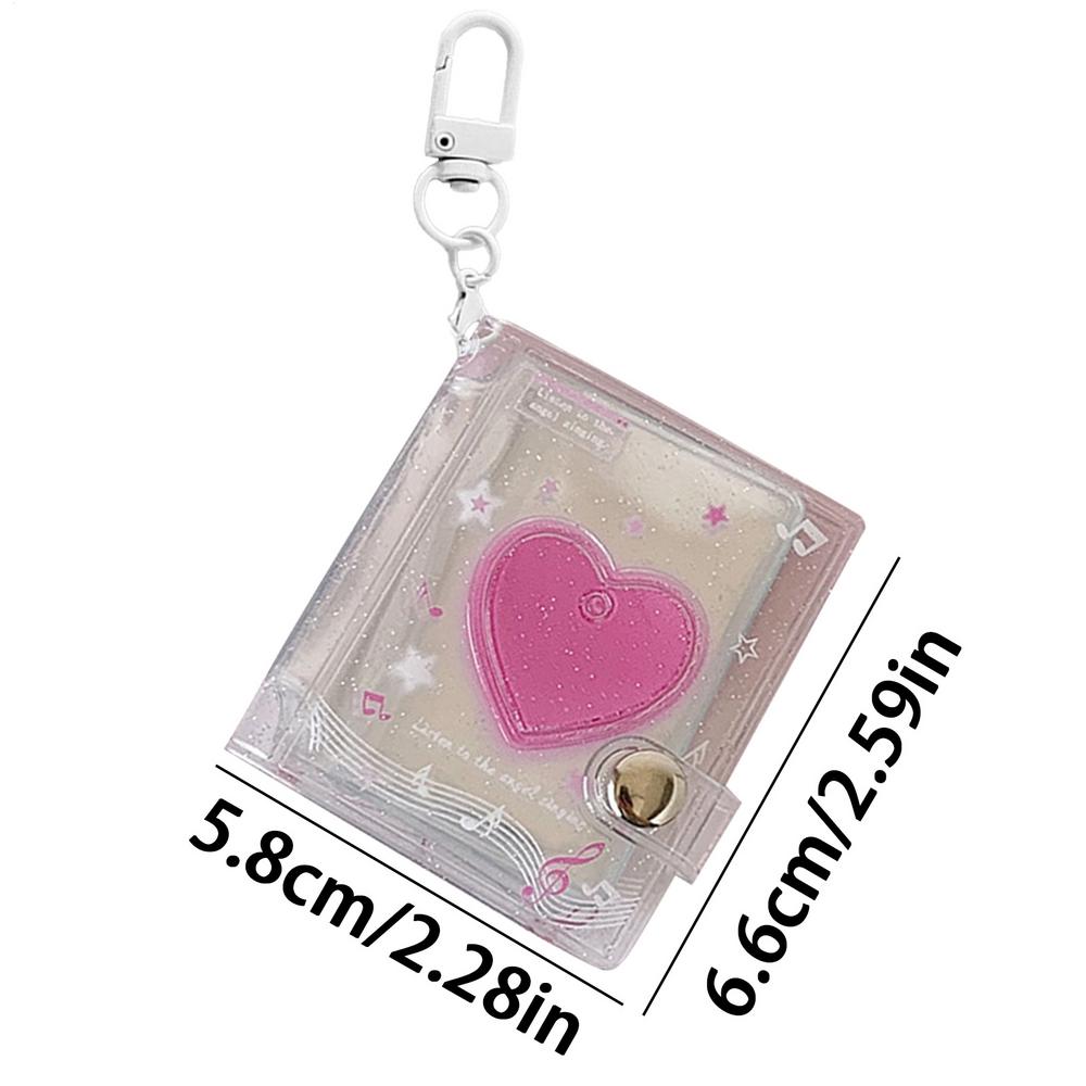 

Mini Photo Albums Key Chain Decoration PVC Photos Holder Pockets Accessories For Photos Cards Keychain Pendant Card Holder гарячі рожевого кольору