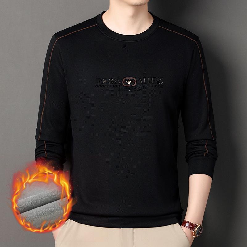 

Men s Winter Pineapple Grid Fleece Sweatshirt - Warm Crew Neck Long Sleeve Pullover M